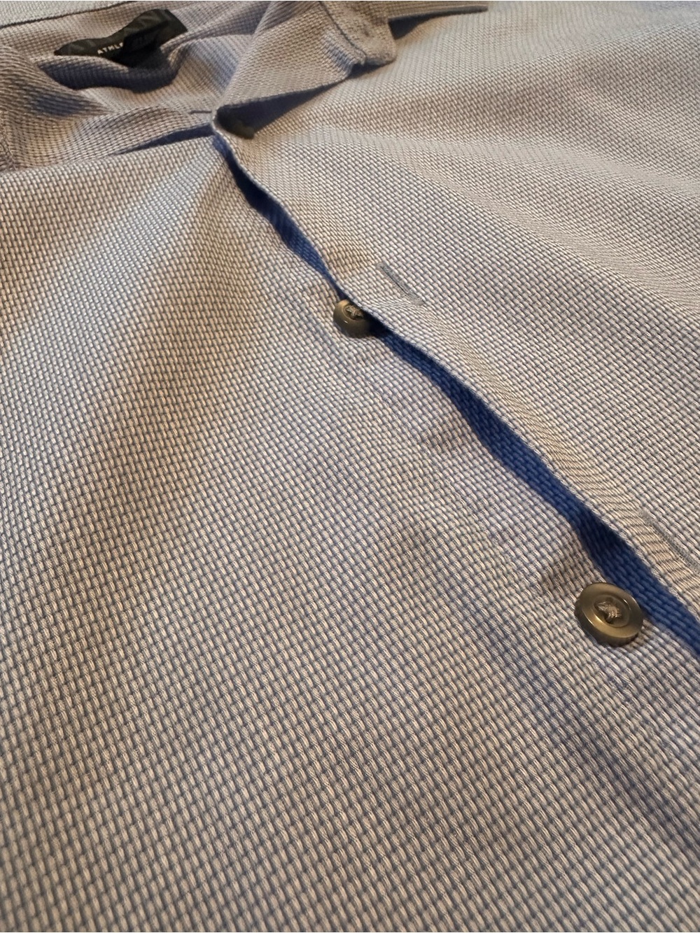 Alfani Men's Light Blue Textured Button-Up Shirt - *Athletic fit*
